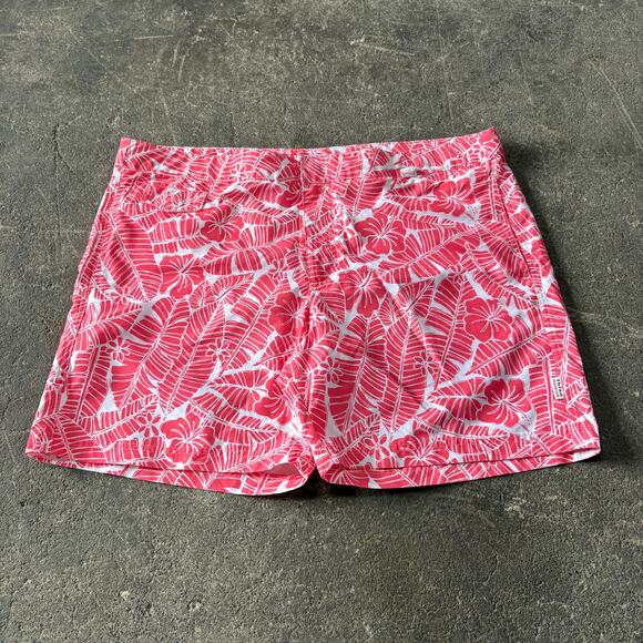 Ibiza Ocean Club Swim Shorts Size 38 Pink Hawaiian Floral Board Beach Aloha 5" - Picture 1 of 8